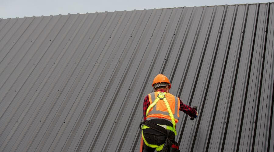 Professional metal roof installation services in Goldsmith, IN
